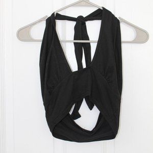 Black Tie Neck Halter Top Size Medium